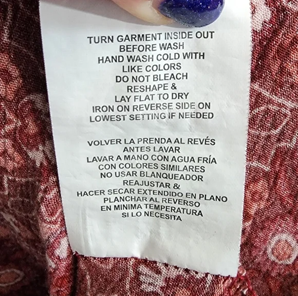 Coco + Jaimenson Printed Red Henna Cardigan - Picture 15 of 15